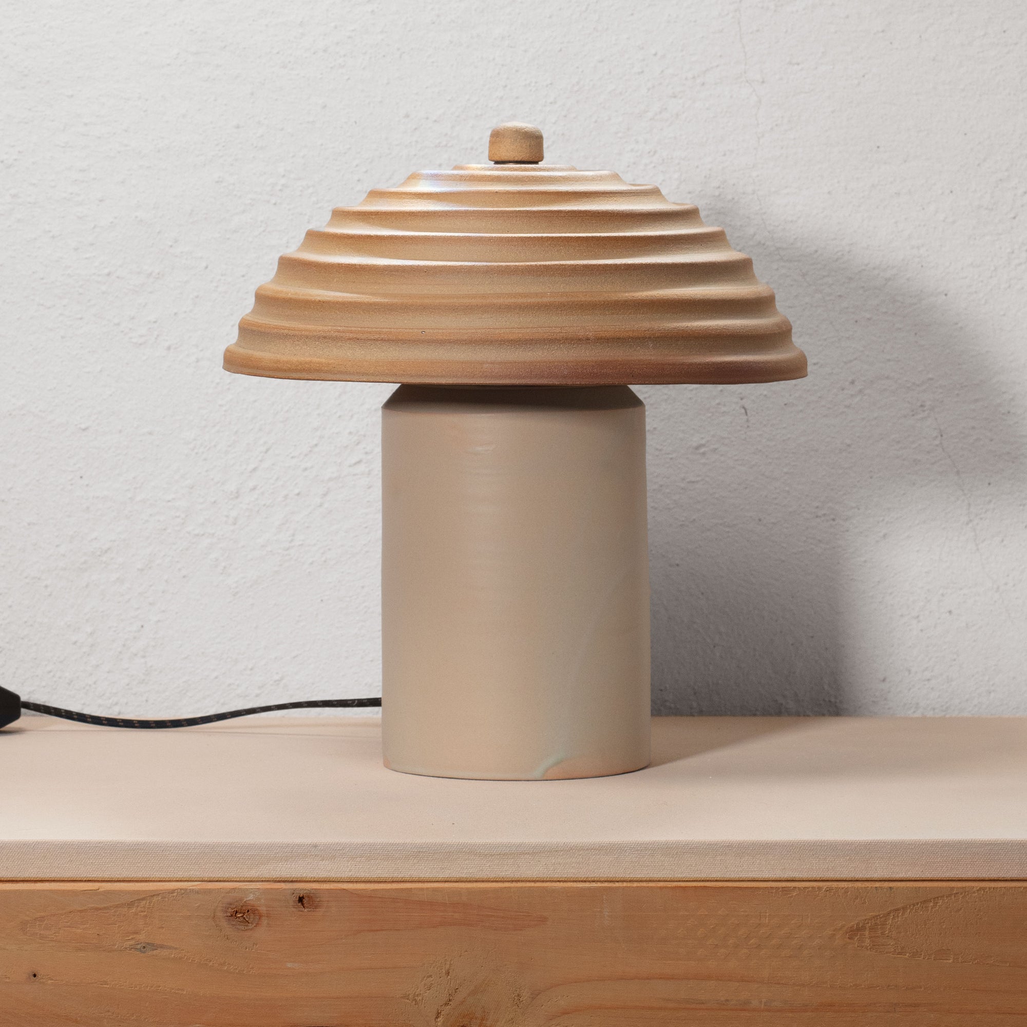 Large Lamp  |   Taupe + Raw Ochre Ripple